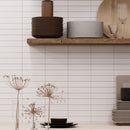 Groove White Deco Gloss Textured Subway Tiles