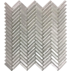 herringbone glass tile