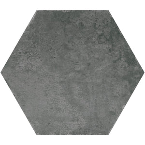 Ink Black Porcelain Hexagon Tile Sample