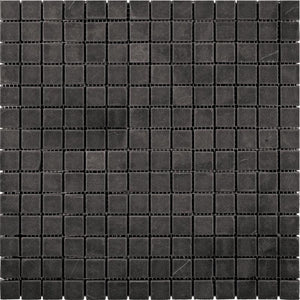 Nero Marquina 1X1 Tumbled Marble Mosaic Tiles Sample