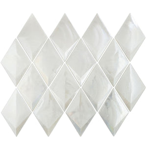 Prism Pearl Beveled Diamond Glass Mosaic Tile Sample