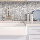 River Pebbles Carrara & Thassos Marble  Kitchen wall Tile