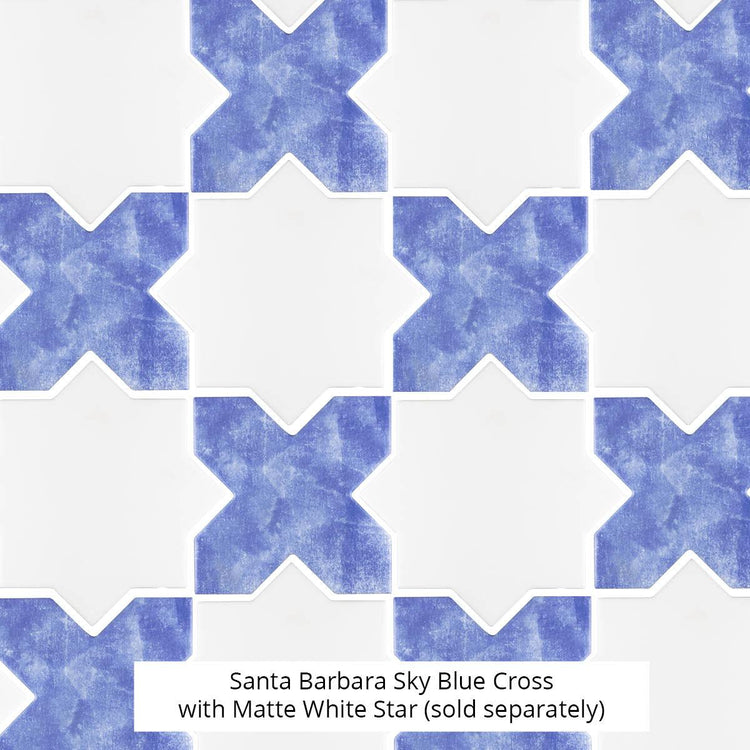 Santa Barbara Sky Blue Cross Ceramic Tile